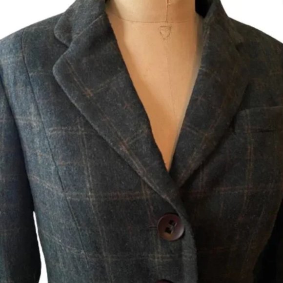 CAbi tuxedo style blazer jacket plaid with cool lining - Picture 4 of 14